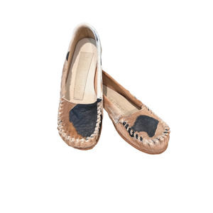 Jim Barnier Free People Womens Molly Moccasin Flats Black Leather Size 7.5 New